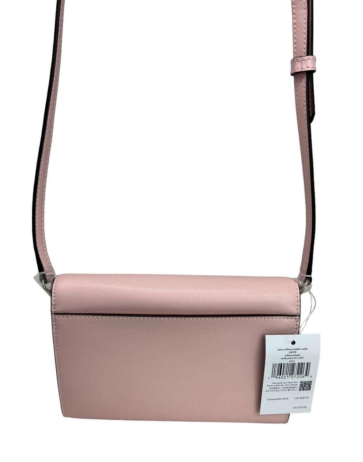 Kate Spade Perry Saffiano Leather Chalk Pink Crossbody Bag K8709 $239