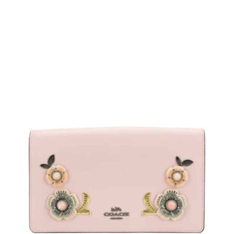 Coach Hayden Foldover Crossbody Clutch With Tea Rose Stones - Pink