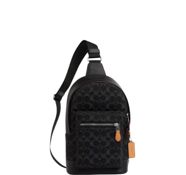 Coach West Pack In Signature Denim - Black