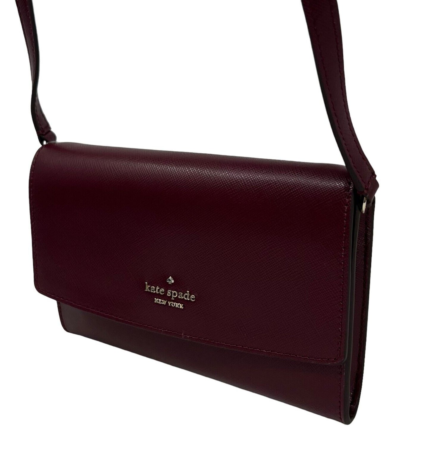 Kate Spade Perry Saffiano Leather Deep Berry Crossbody Bag K8709 $239