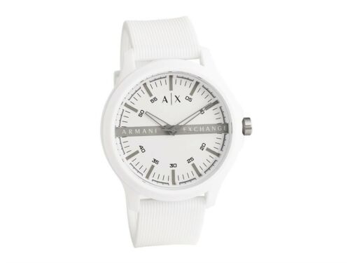 Armani Exchange Men's Three Hand White Silicone Sport Watch AX2424