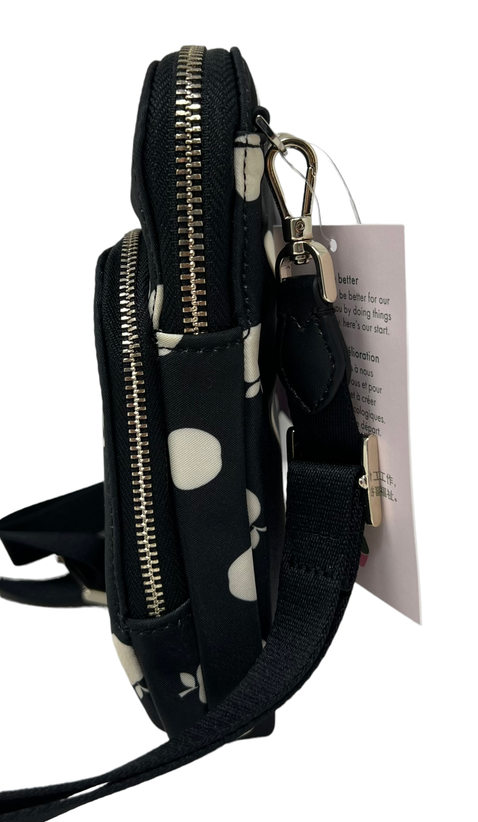 Kate Spade Chelasea The little Belt Nylon Phone Crossbody Bag Black Multi K8092