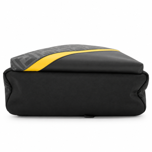 Fendi FF Diagonal Backpack Black Zucca Nylon Leather Yellow Stripe – additional photo 5