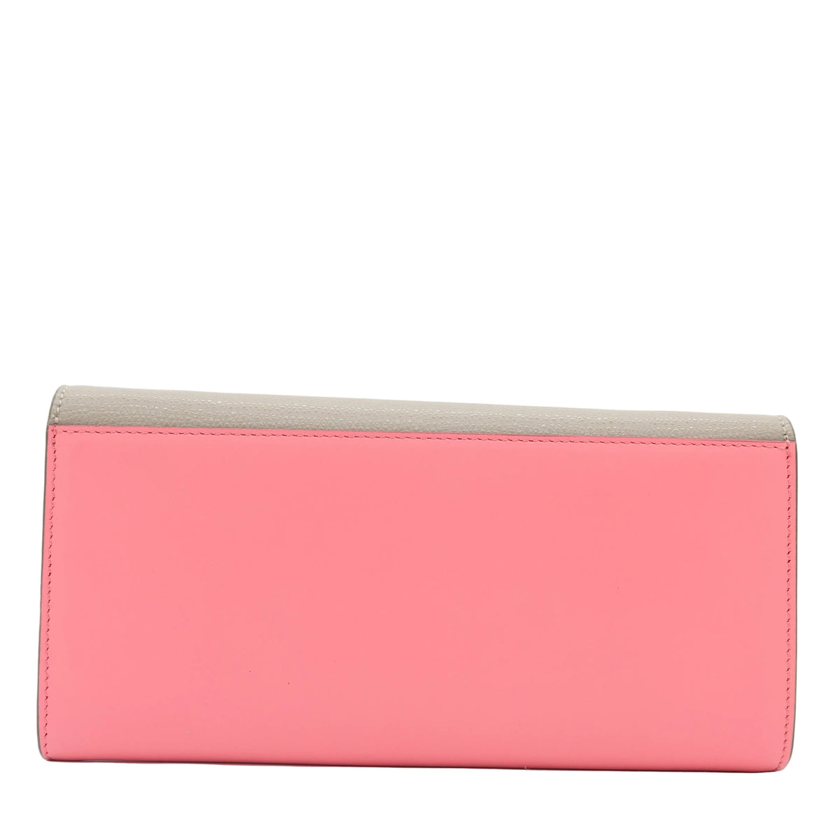 Fendi Pink Dalia/Tortora Leather Continental Wallet – a rectangular clutch wallet in two-tone color-blocked leather,