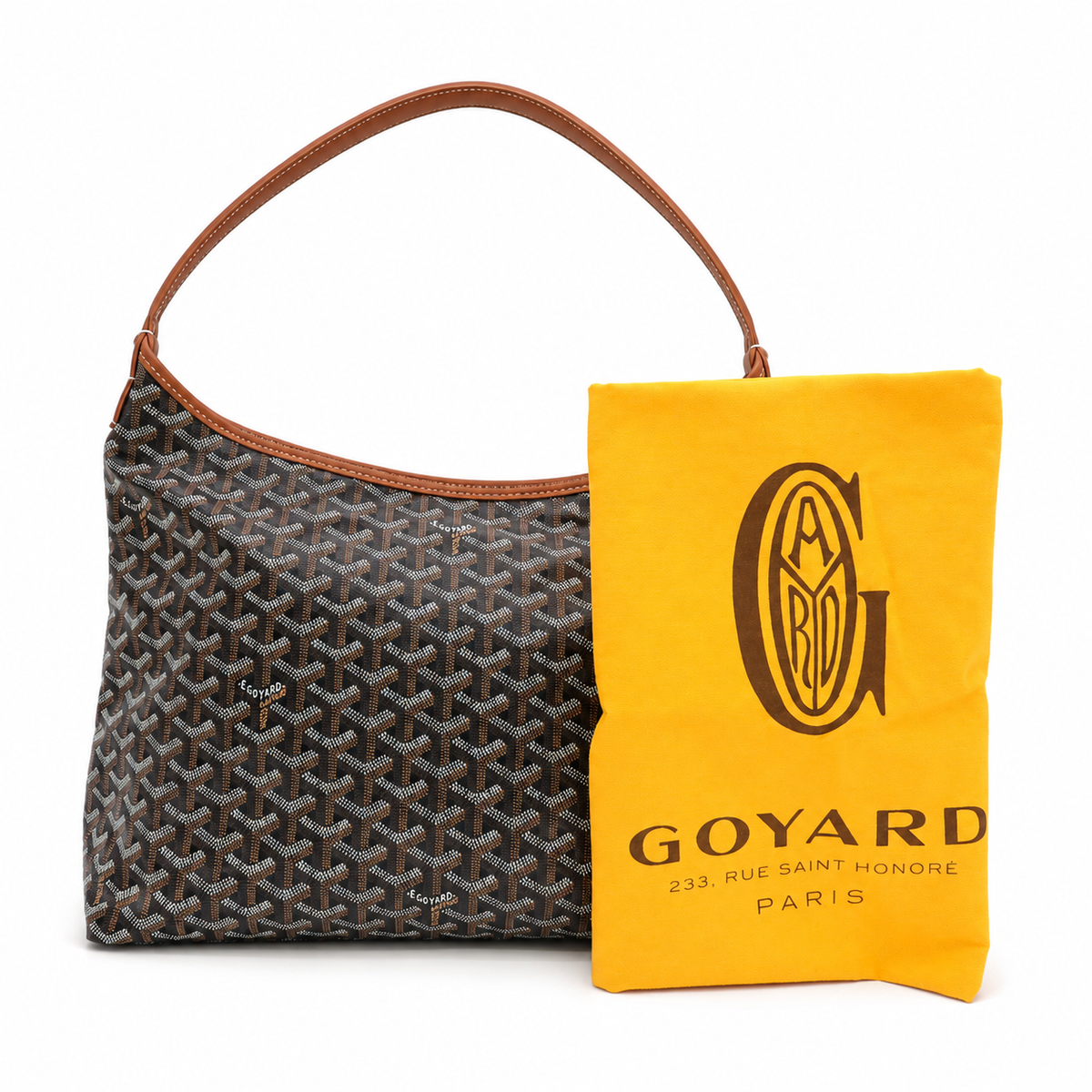 Goyard Black & Brown Hobo Shoulder Bag with Matching Pouch – Excellent Pre-Loved Condition – additional photo 12