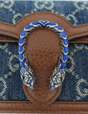 Gucci Dionysus Crossbody Bag Women’s Navy Denim GG Supreme Chain Shoulder Bag – additional photo 7
