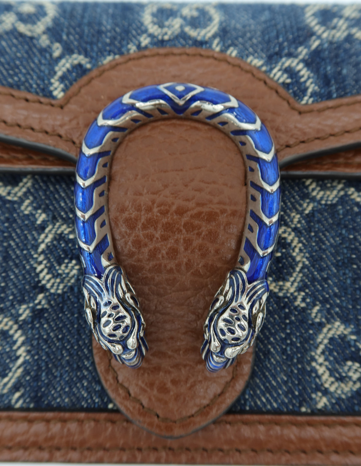 Gucci Dionysus Crossbody Bag Women’s Navy Denim GG Supreme Chain Shoulder Bag – additional photo 7
