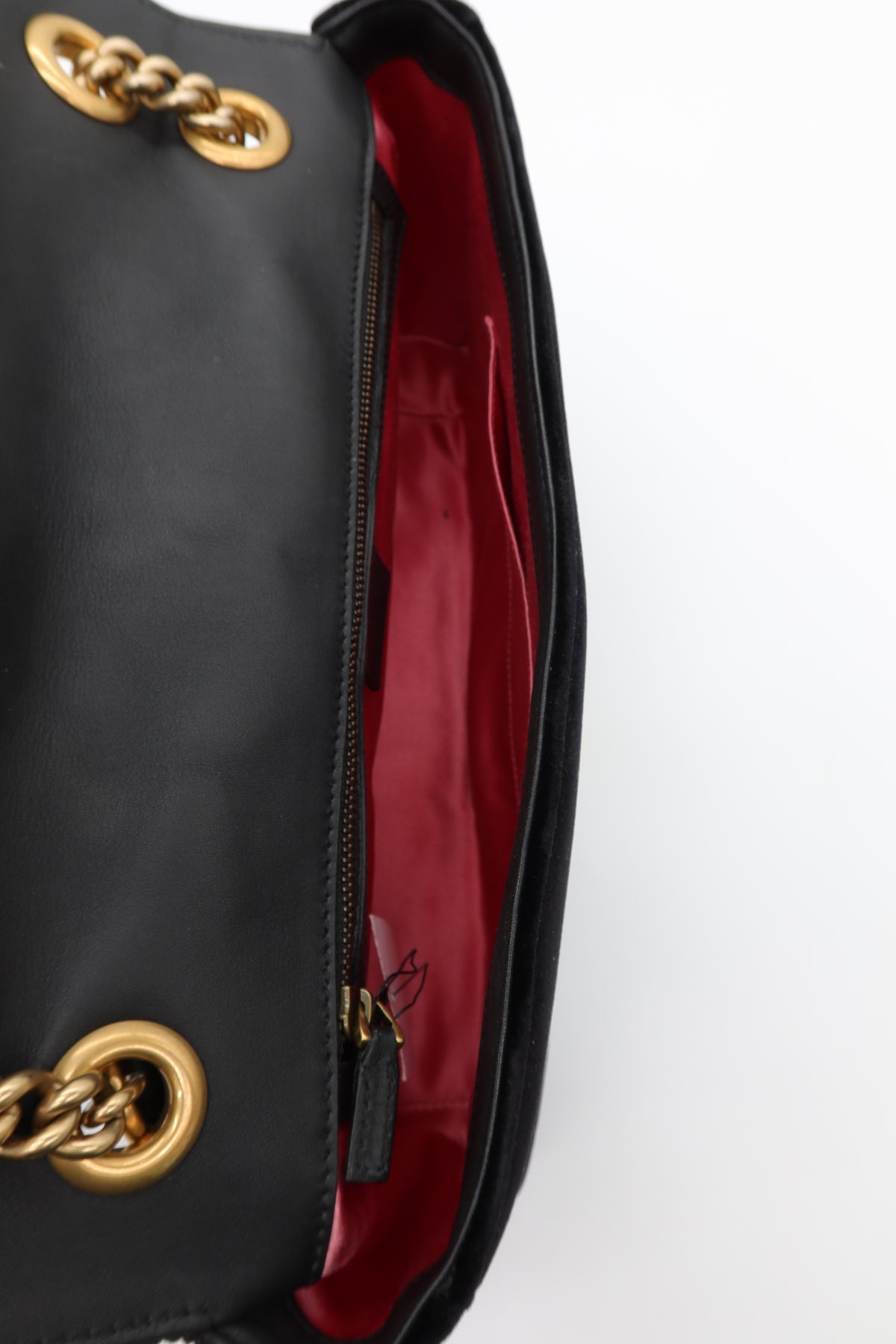 Gucci GG Marmont Medium Black Velvet Matelasse Shoulder Bag Chain Strap – additional photo 16