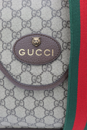 Gucci GG Supreme Neo Vintage Crossbody Bag with Web Stripe – Beige & Brown – additional photo 6