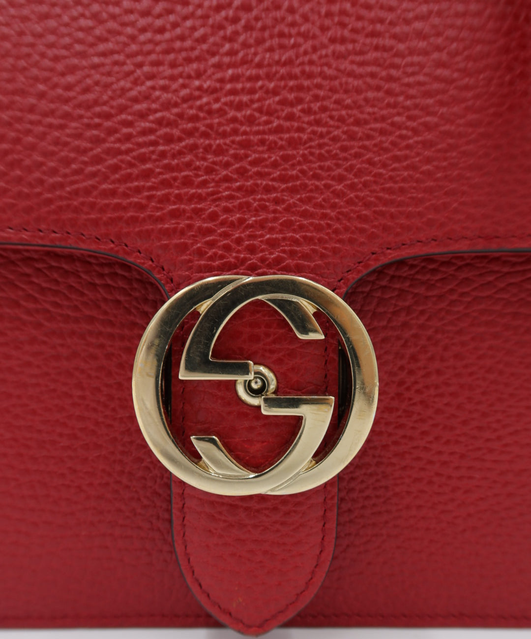 Gucci Interlocking G Dollar Calfskin Shoulder Bag – Red – additional photo 11