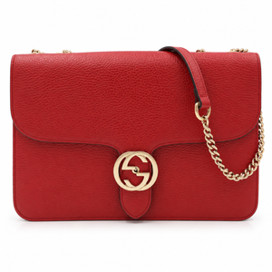 Gucci Interlocking G Dollar Calfskin Shoulder Bag – Red – additional photo 2