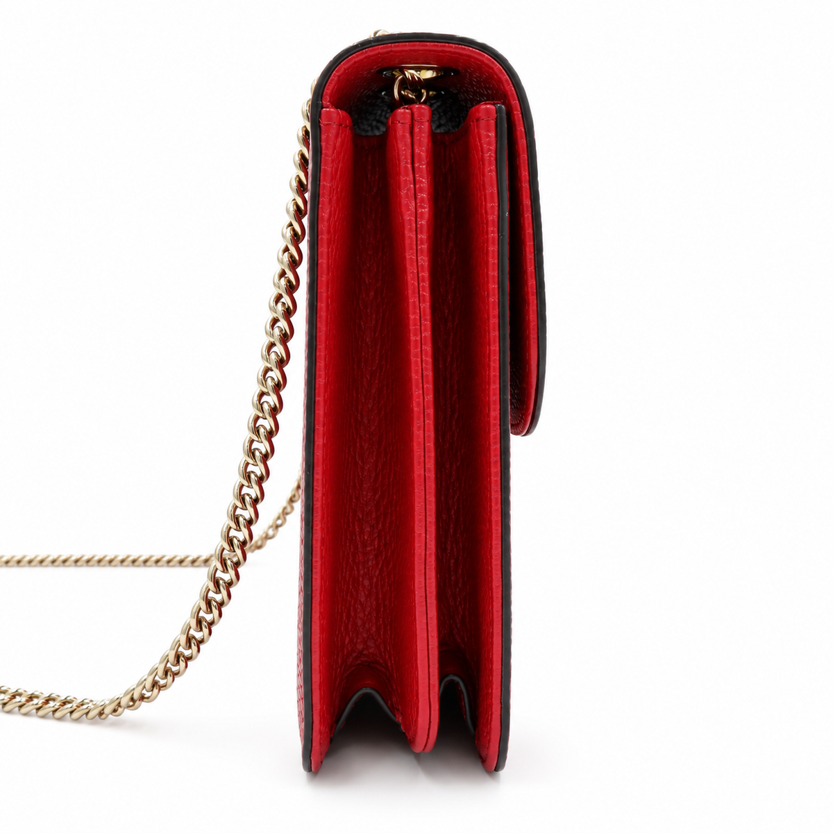 Gucci Interlocking G Dollar Calfskin Shoulder Bag – Red – additional photo 4
