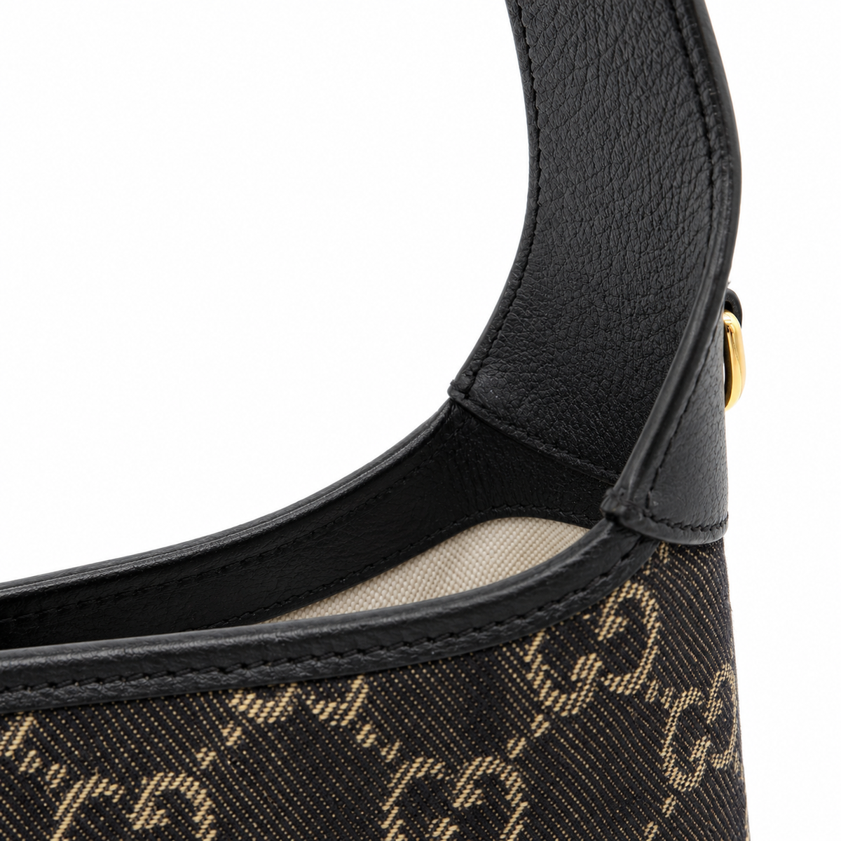 Gucci Jackie 1961 Small Shoulder Bag in Black GG Denim & Leather with Gold-Tone Hardware – additional photo 18