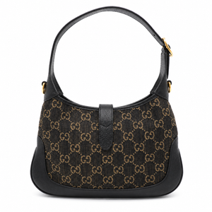 Gucci Jackie 1961 Small Shoulder Bag in Black GG Denim & Leather with Gold-Tone Hardware – additional photo 4