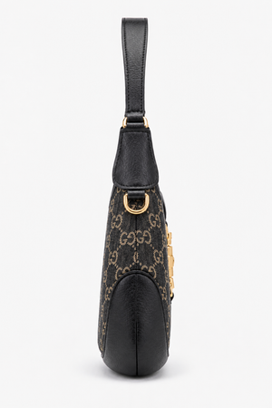 Gucci Jackie 1961 Small Shoulder Bag in Black GG Denim & Leather with Gold-Tone Hardware – additional photo 5