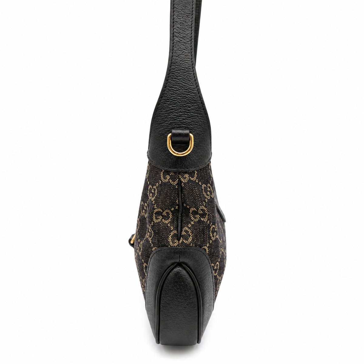 Gucci Jackie 1961 Small Shoulder Bag in Black GG Denim & Leather with Gold-Tone Hardware – additional photo 6
