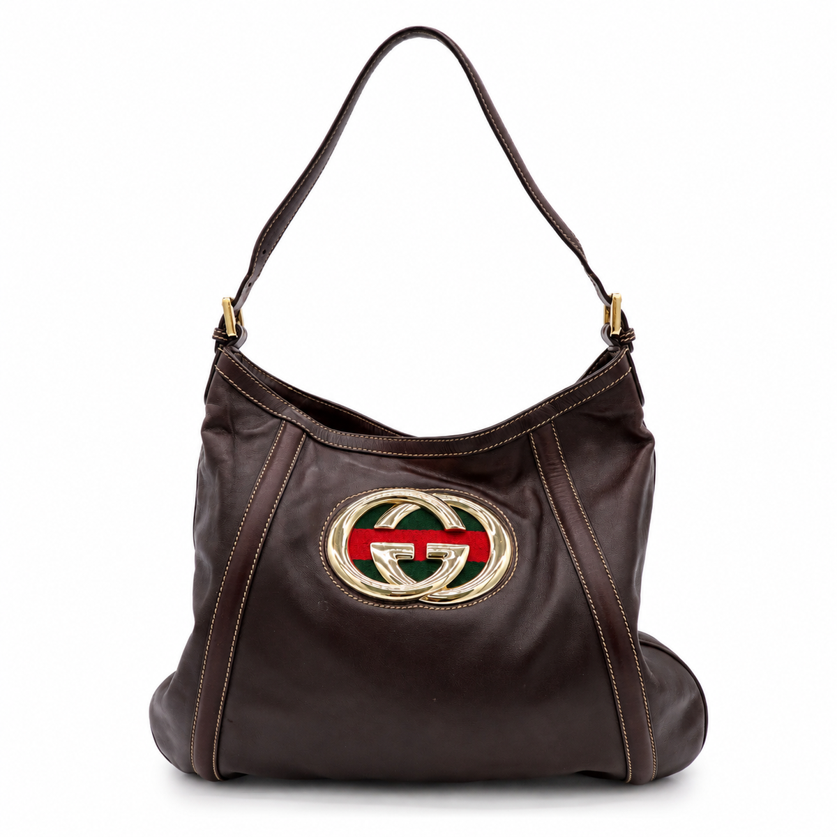 Gucci Medium Britt Hobo Brown Shoulder Bag