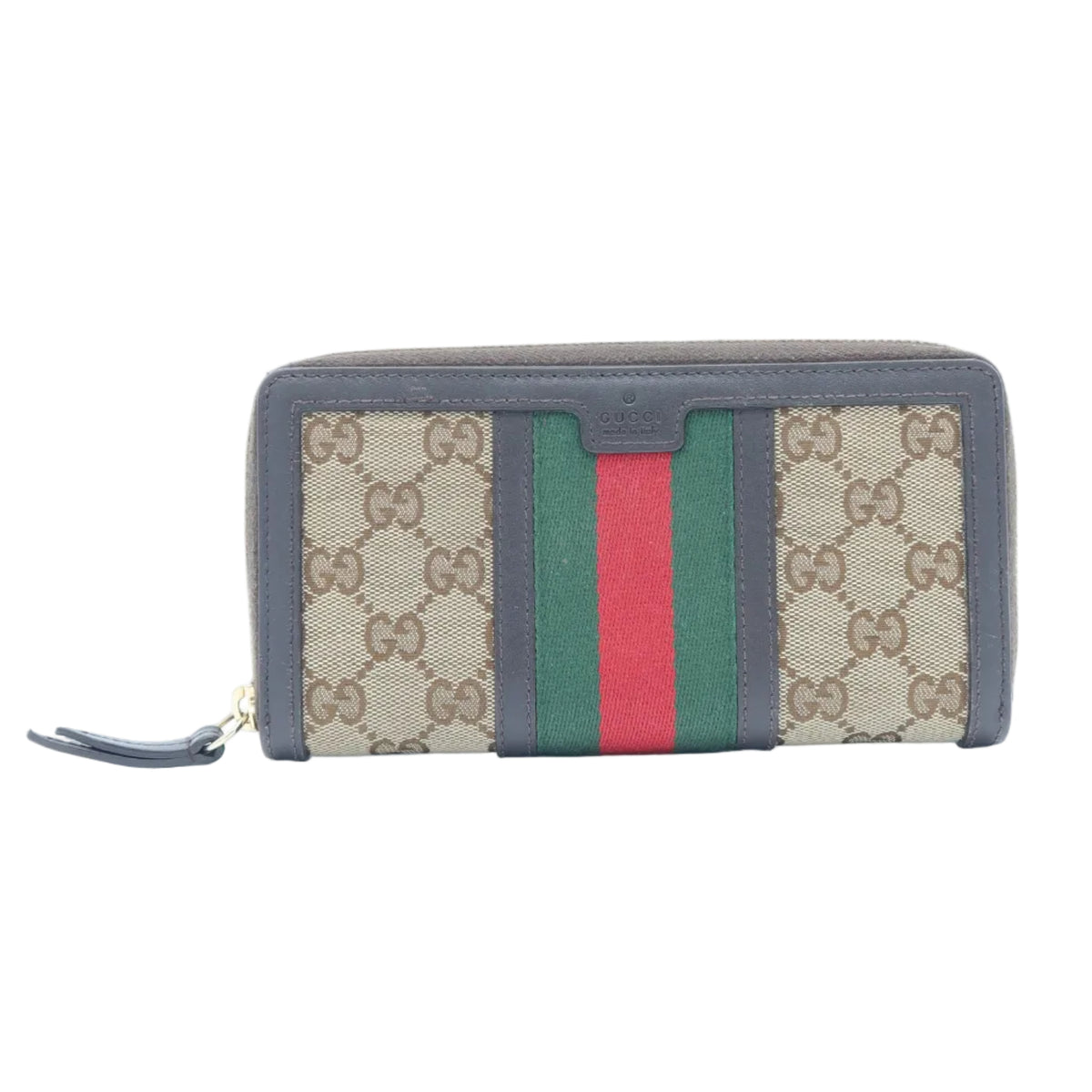 Gucci Ophidia GG Supreme Monogram Web Zip Around Wallet – Beige & Brown