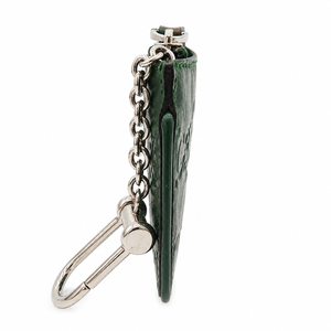 Gucci Signature Green Leather Zip Key Pouch with Chain & Clasp – additional photo 2
