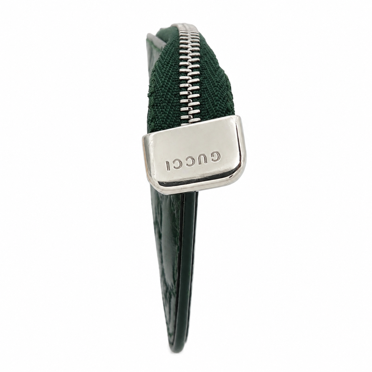 Gucci Signature Green Leather Zip Key Pouch with Chain & Clasp – additional photo 3