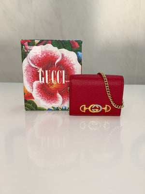 Gucci Zumi Mini Wallet in Red Leather with Gold-Tone Hardware – additional photo 15