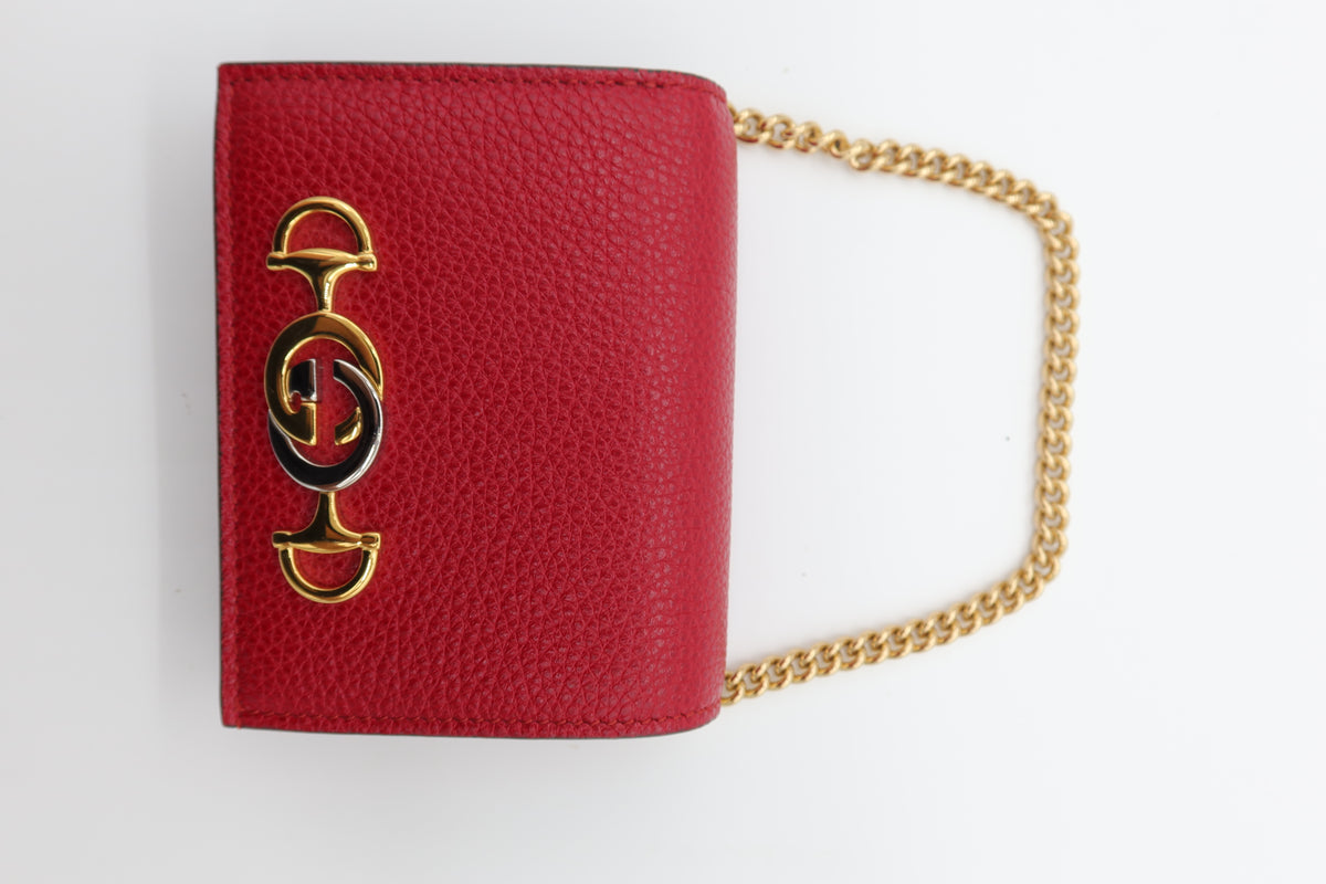 Gucci Zumi Mini Wallet in Red Leather with Gold-Tone Hardware – additional photo 7