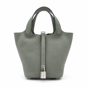 Hermès Taurillon Clemence Picotin Lock 18 PM Etain – Good Condition