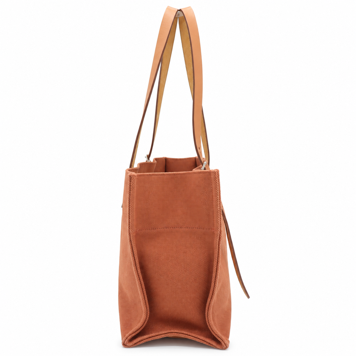 Hermès Toile Etrivière Elan Tote Bag – Orange Canvas with Natural Leather Straps – additional photo 5