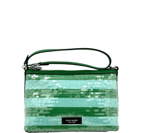 Kate Spade Lulu Seaside Stripe Sequin East West Pouchette - Green – additional photo 5