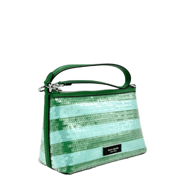 Kate Spade Lulu Seaside Stripe Sequin East West Pouchette - Green – additional photo 6