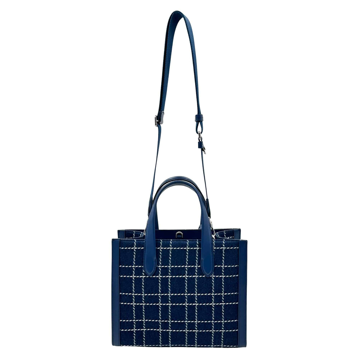 Kate Spade Manhattan Denim Check Small Tote Crossbody Handbag - Indigo – additional photo 6