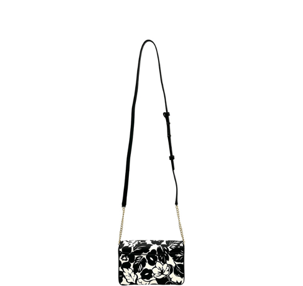 Kate Spade Morgan Tropical Foliage Flap Chain Wallet - White/Black – additional photo 5
