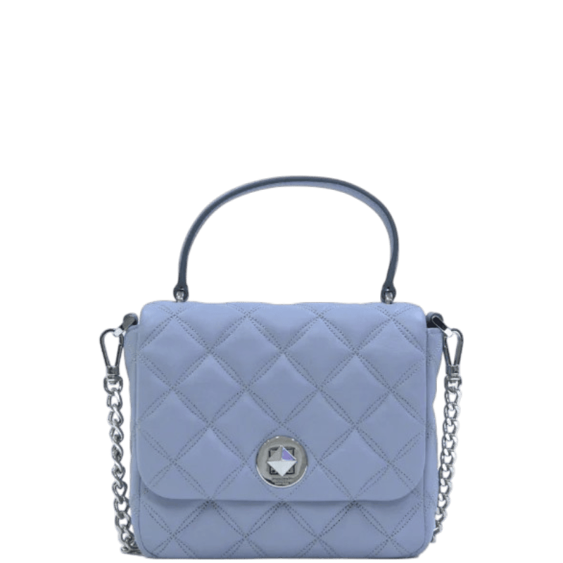 Kate Spade Natalia Quilted Square Leather Crossbody Bag - Brushed Steel
