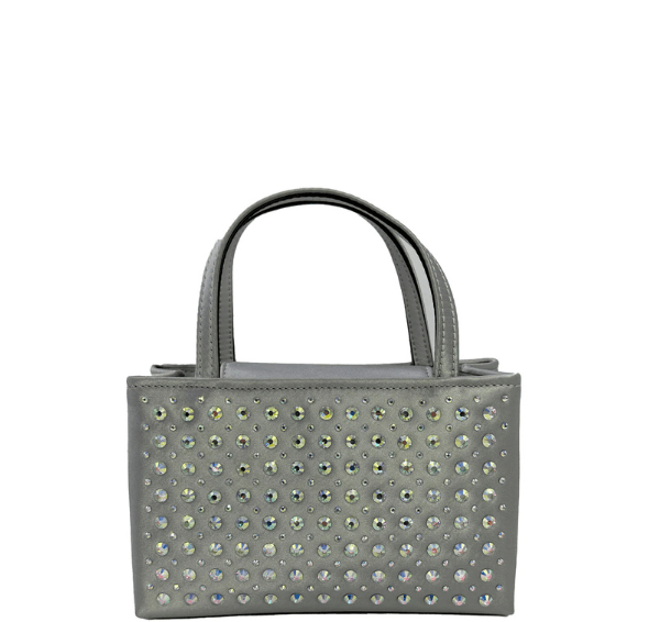 Kate Spade Sam Icon Crystal Embellished Fabric Mini Tote - Platinum Grey – additional photo 2
