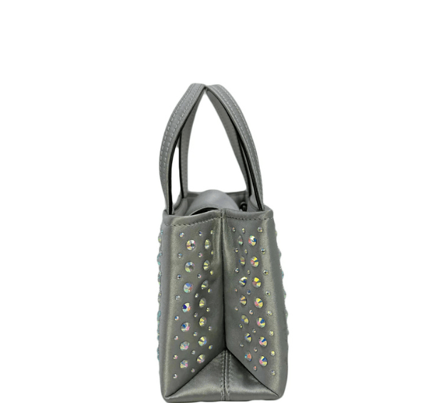 Kate Spade Sam Icon Crystal Embellished Fabric Mini Tote - Platinum Grey – additional photo 5