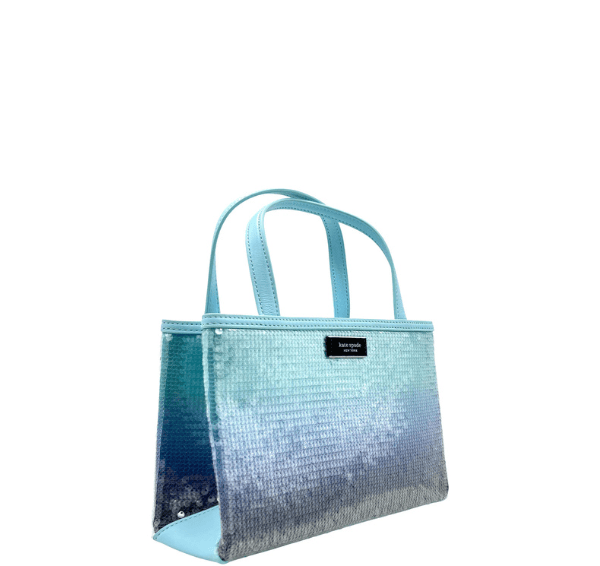Kate Spade Sam Icon Ombre Sequin Small Tote Bag - Aquamarine Blue – additional photo 2