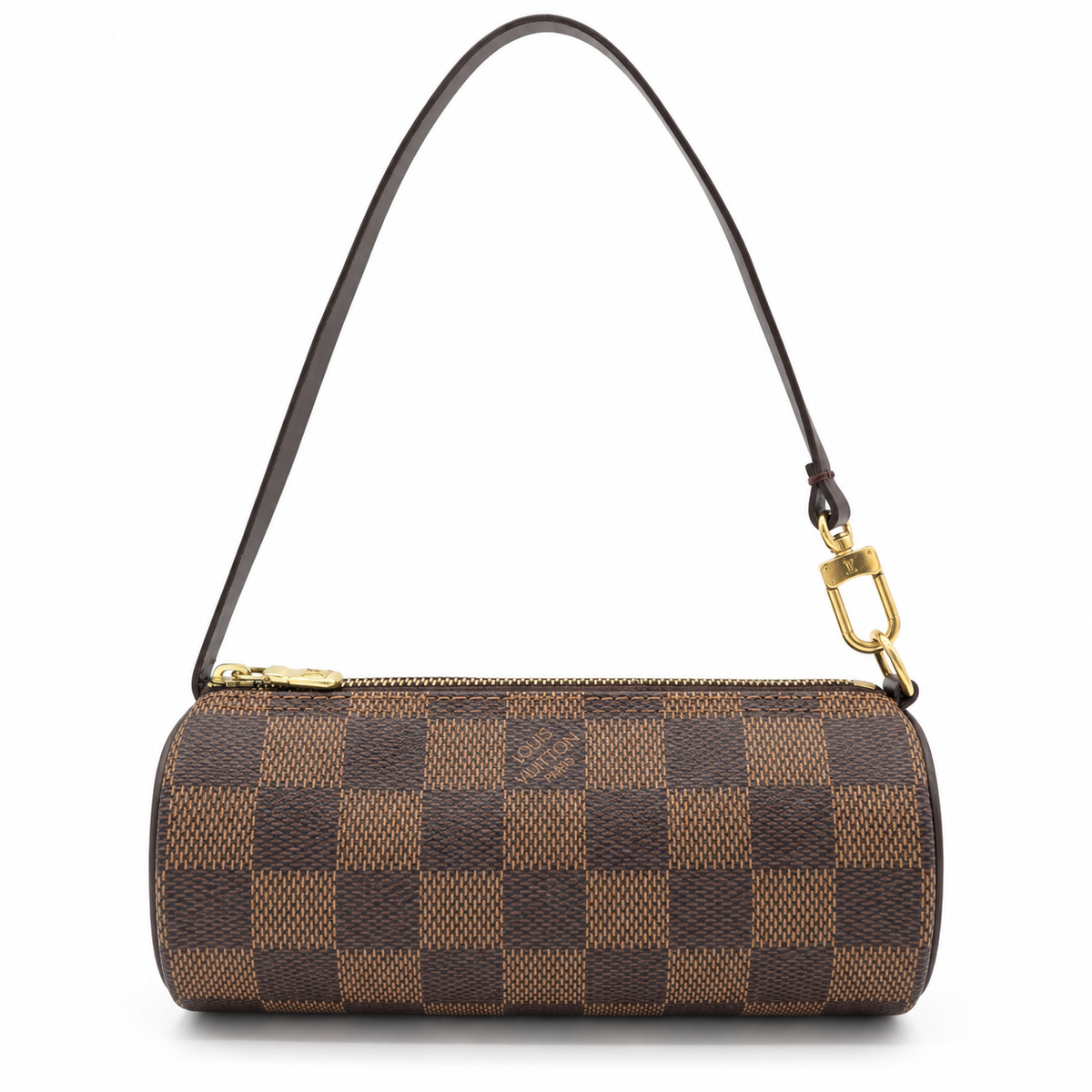 Louis Vuitton Damier Ebene Papillon Shoulder Bag – Brown Canvas with Gold-Tone Hardware