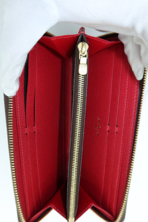 Louis Vuitton Damier Ebene Zip-Around Wallet with Red Leather Pull – additional photo 7