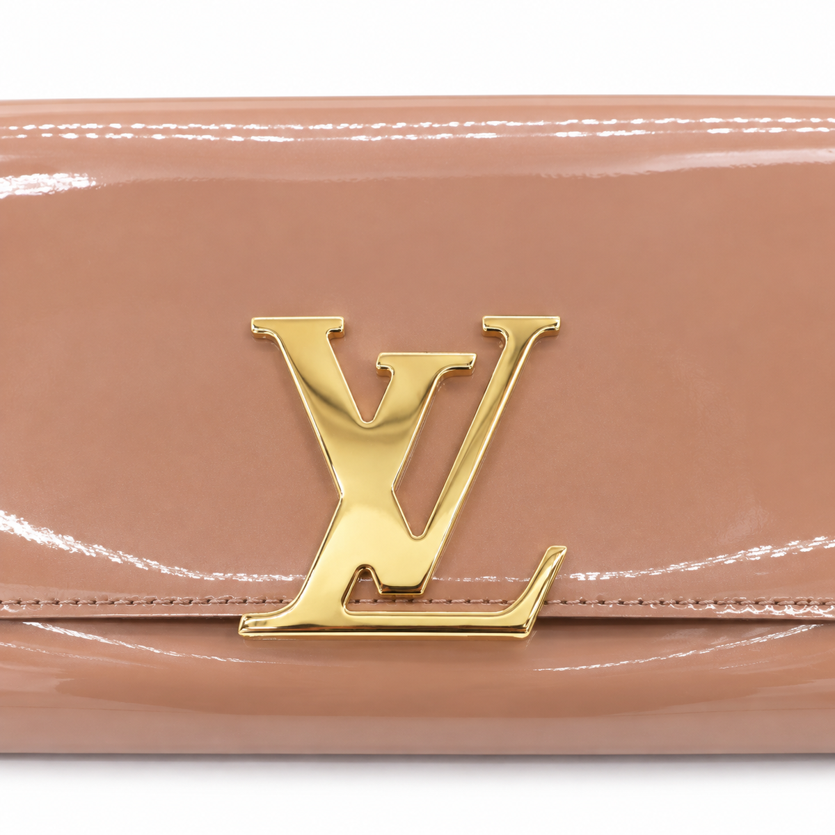 Louis Vuitton Louise Patent Leather Clutch Wallet Nude Beige Gold LV Hardware – Good Condition – additional photo 6
