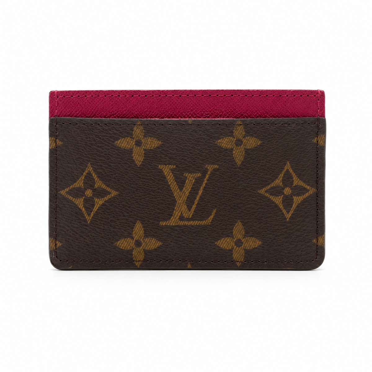 Louis Vuitton Monogram Canvas Card Holder with Fuchsia Leather Trim – Pre-Owned Excellent