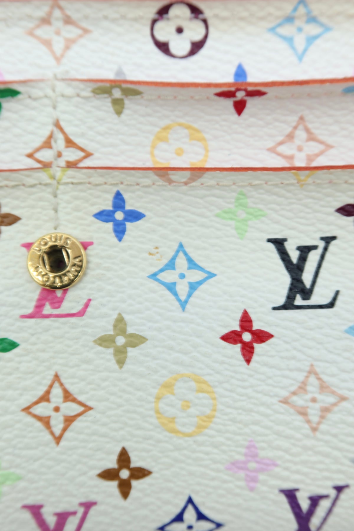 Louis Vuitton Multicolor Monogram White Long Wallet – Fair Condition – additional photo 14