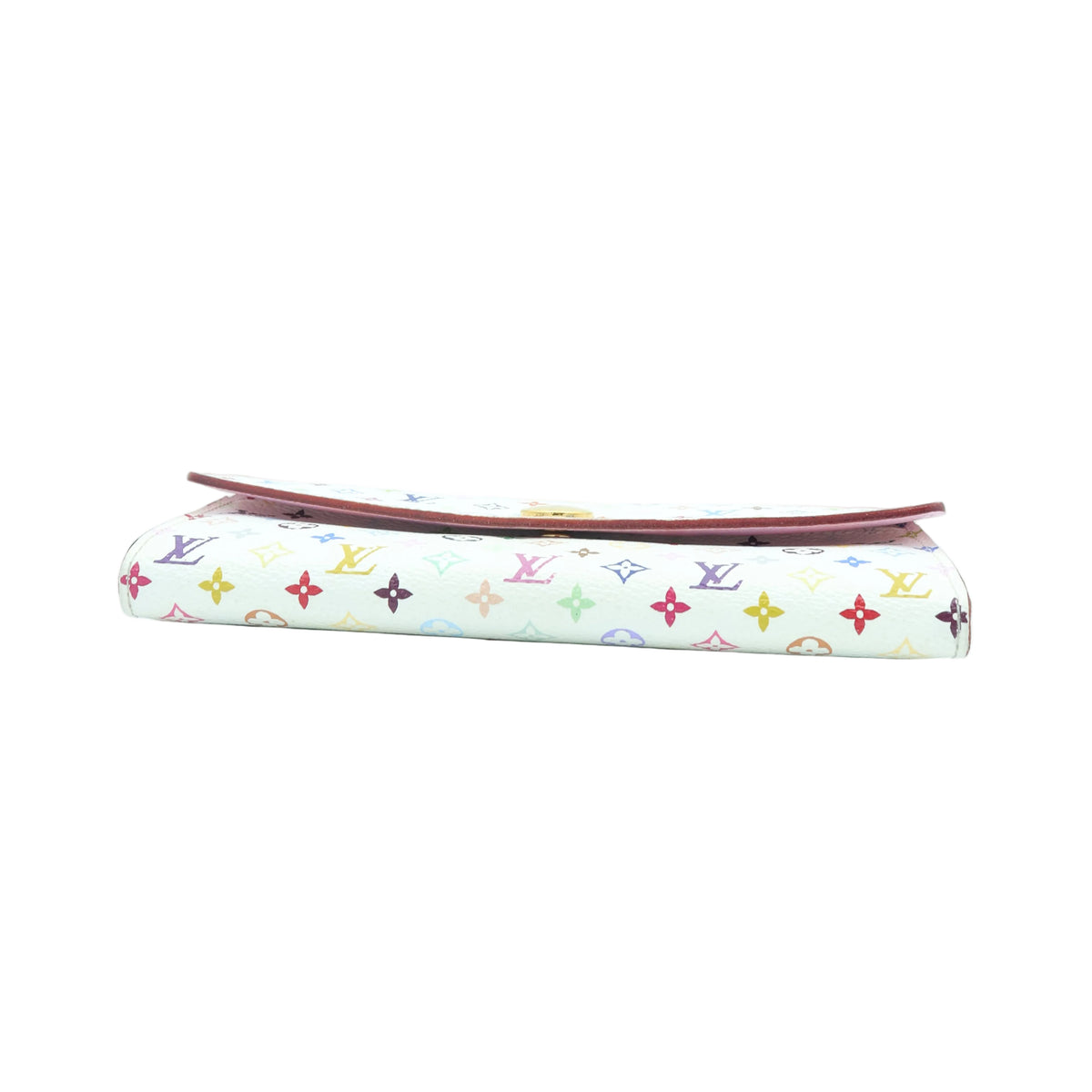 Louis Vuitton Multicolor Monogram White Long Wallet – Fair Condition – a folded Louis Vuitton monogram canvas clutch or