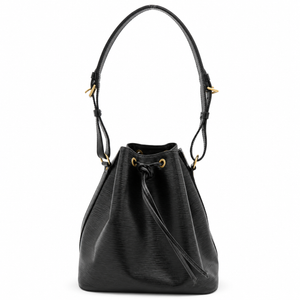 Louis Vuitton Petite Noe Drawstring Bucket Bag Black Epi Leather