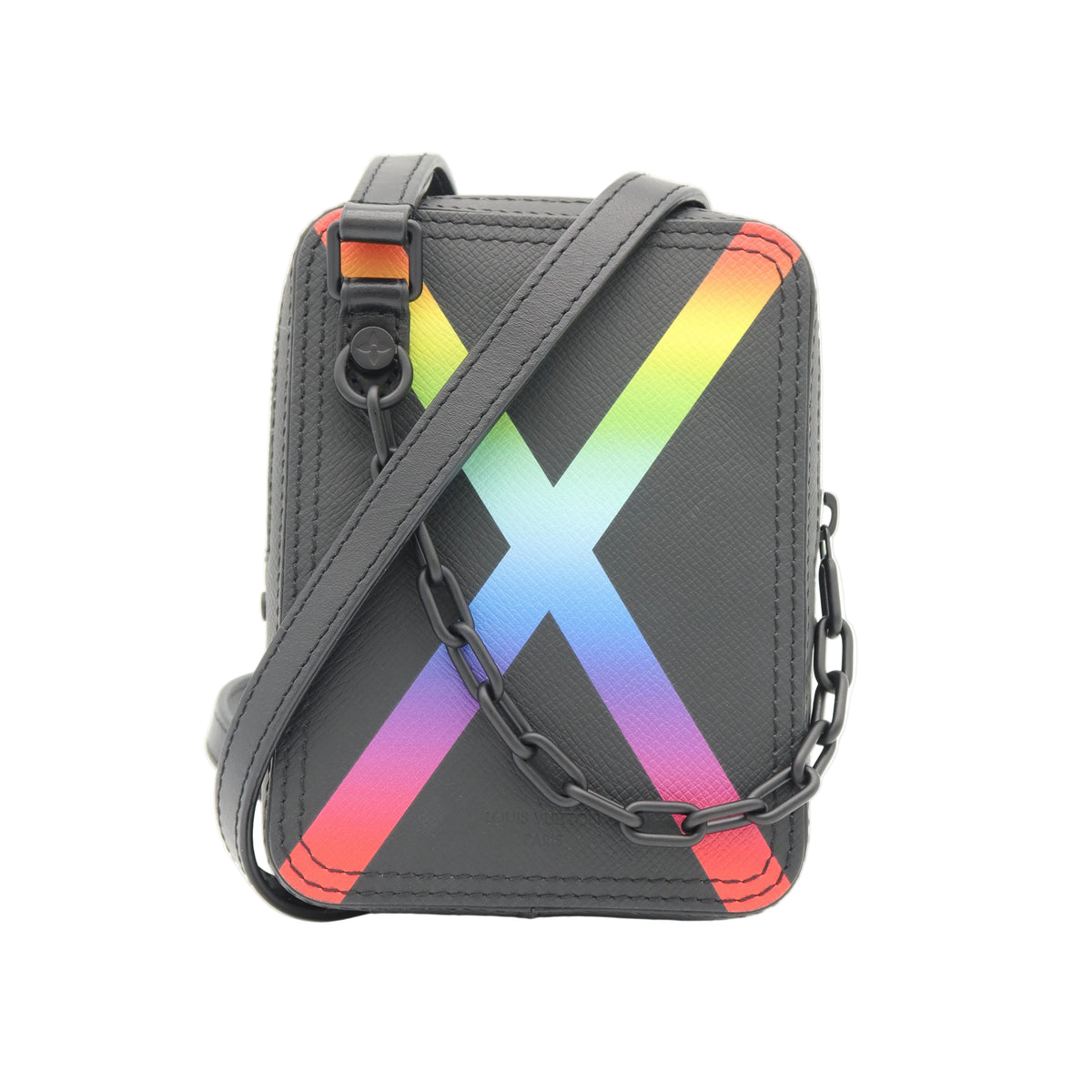 Louis Vuitton Taiga Leather Danube Rainbow Crossbody Bag – Black