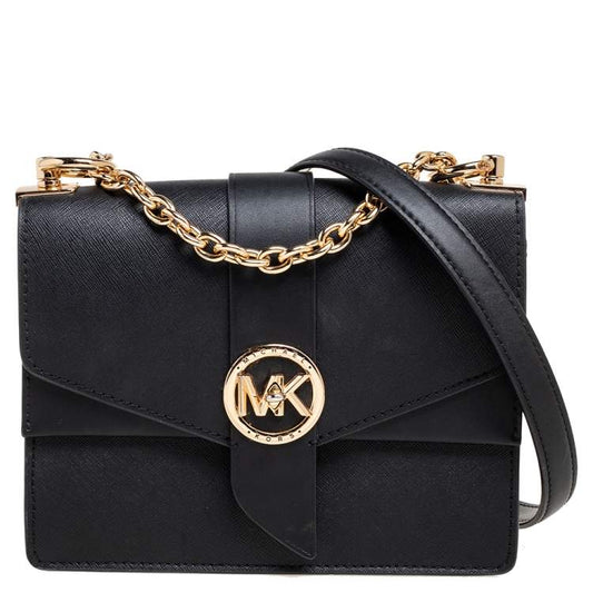 Michael Kors Small Saffiano Leather Greenwich Crossbody Bag - Black
