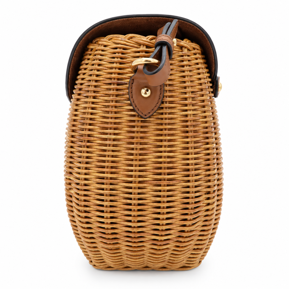 Miu Miu Straw & Leather-Trim Crossbody Bag – Natural/Tan with Gold-Tone Hardware – additional photo 5