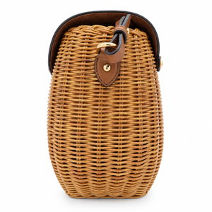 Miu Miu Straw & Leather-Trim Crossbody Bag – Natural/Tan with Gold-Tone Hardware – additional photo 5
