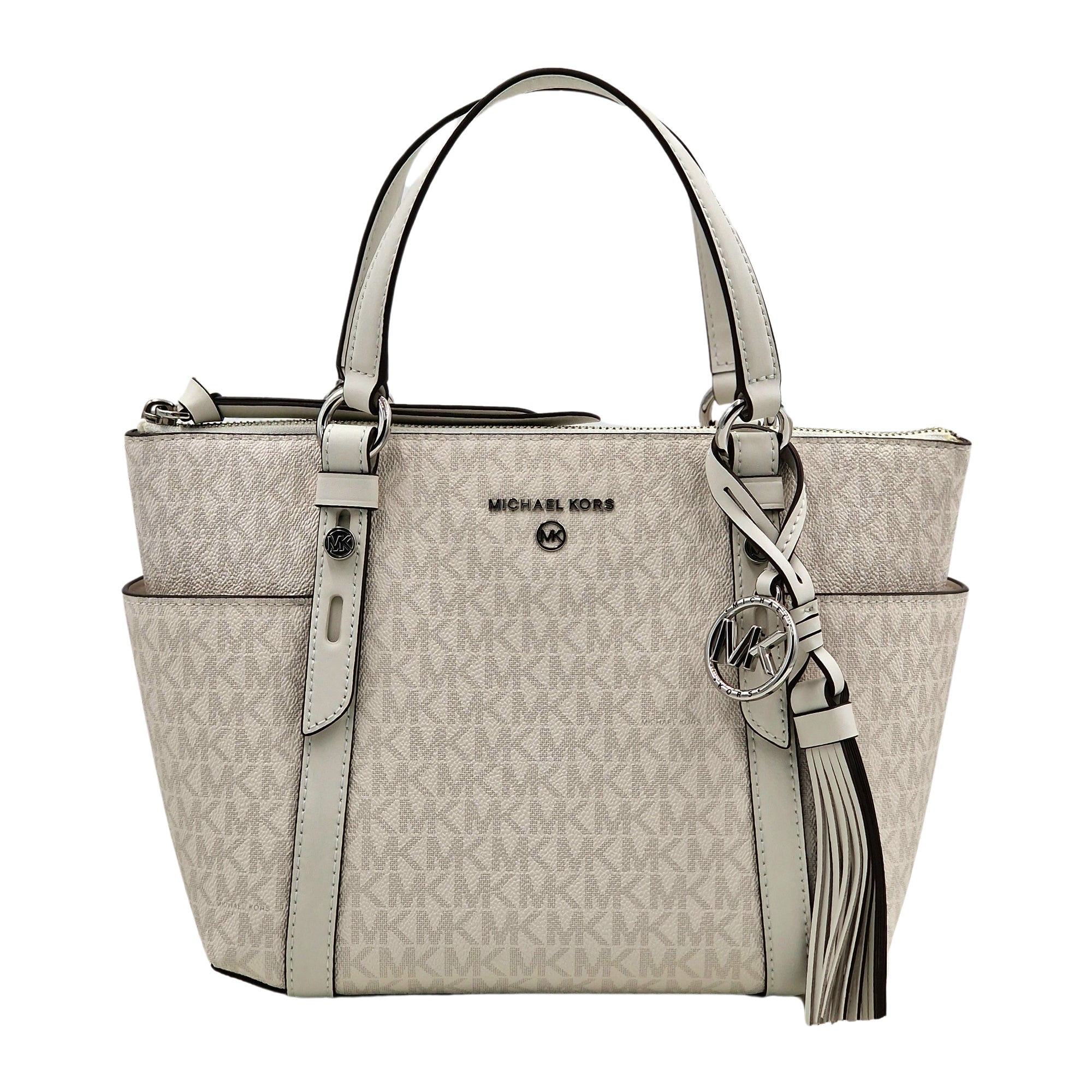 Michael Kors Bolso tote pequeno con cremallera superior y logo Sullivan Signature Blanco optico