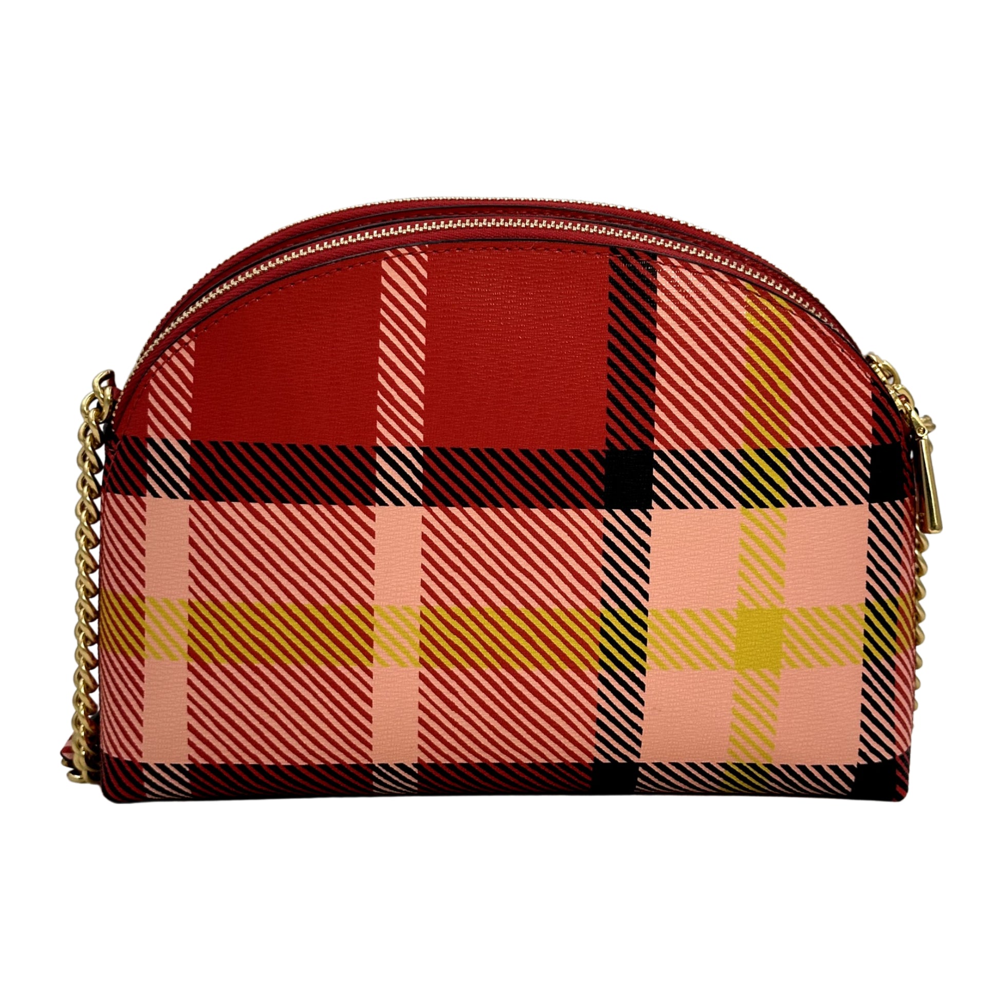 Kate Spade New York Morgan Museum Plaid Double Zip Dome Women's Small Crossbody - Red Multi - 196021356032