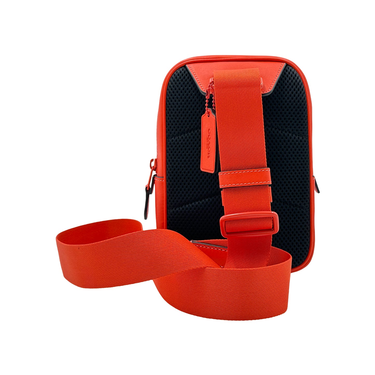 Coach Track Pack 14 In Signature Leather - Red Orange